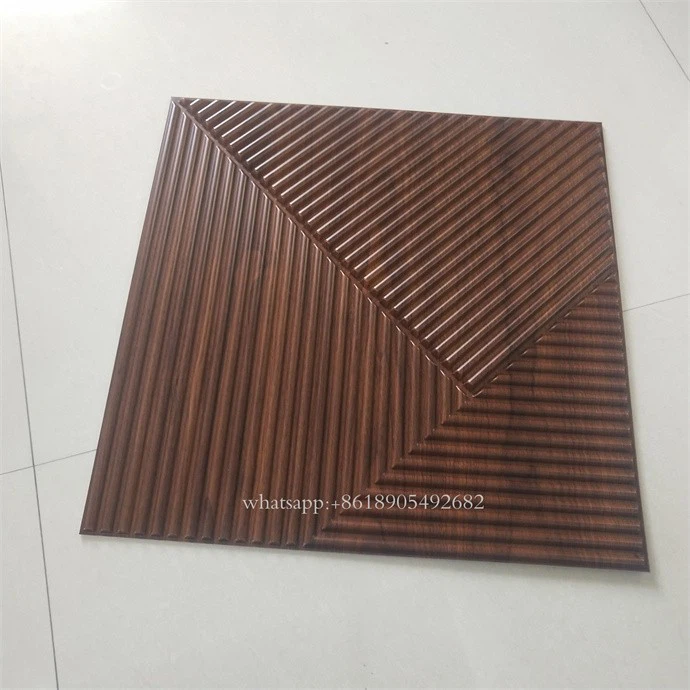 3D Golden Colour Pvc Wall Paneling